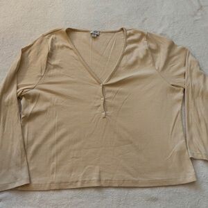J. Crew Factory Cream Henley 3x